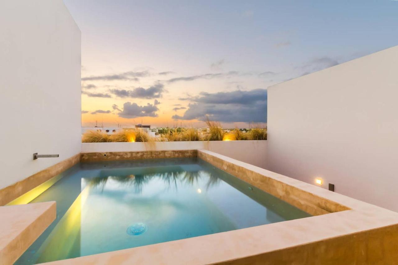 3Br Modern Penthouse!Own Rooftop Pool!Min To Beach Villa Playa del Carmen Exterior foto